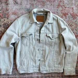 Mens Levi White Denim Jacket Size S